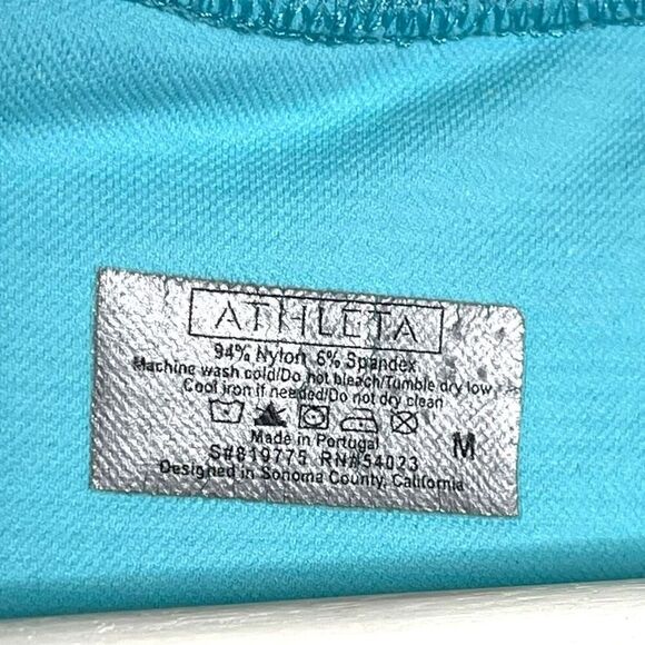 Athleta Racerback Tank Top Compression Flare Stretchy Blue Teal Women’s Medium - Picture 7 of 9
